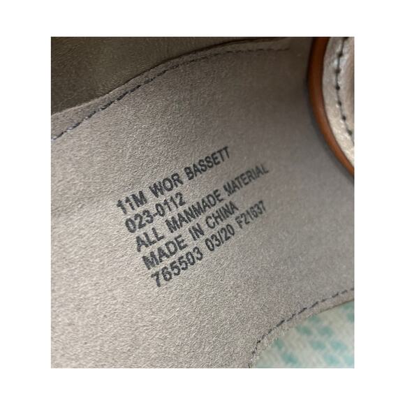 Retro Worthington Womens 11M Zip Back Brown Wide Strap 4" Chunky Bohemian Heels - Picture 2 of 10